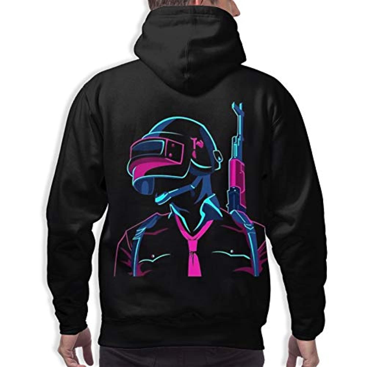 PUBG Hoodies - 3D Print Game Playerunknown's Battlegrounds Black Pullover with Pockets - Image 3