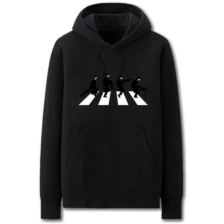 Python Hoodies - Solid Color Silly Walks Cartoon Style Funny Fleece Hoodie - Image 4