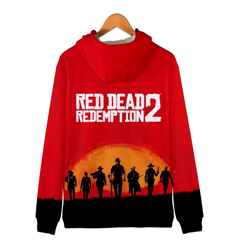 Red Dead Redemption 2 Hoodies - Red Dead Redemption 2 Super Cool Red 3D Hoodie - Image 4