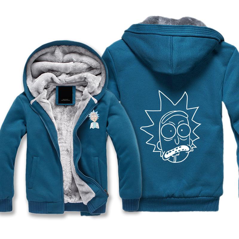 Rick and Morty Jackets - Solid Color Rick and Morty Series Grimace Funny Fleece Jacket - Image 4