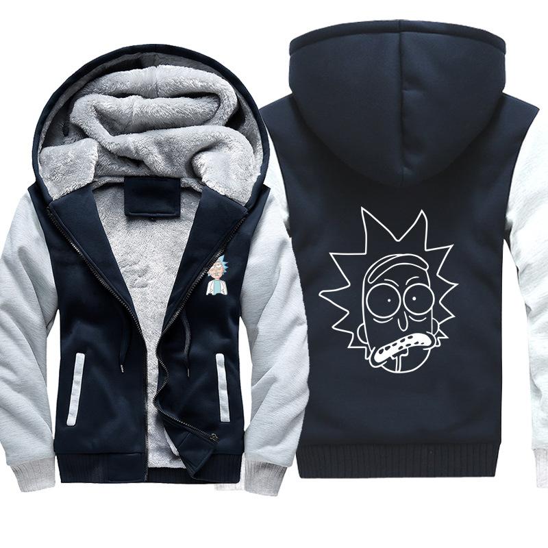 Rick and Morty Jackets - Solid Color Rick and Morty Series Grimace Funny Fleece Jacket - Image 5