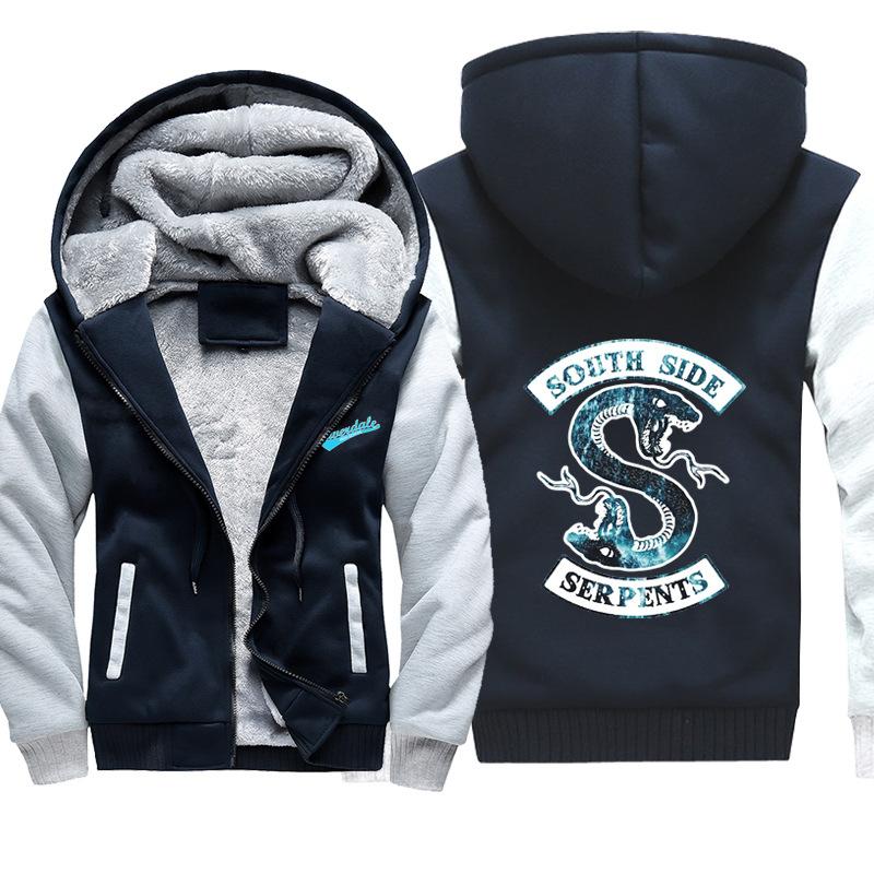 Riverdale Jackets - Solid Color Riverdale Double-Headed Snake Super Cool Fleece Jacket - Image 5