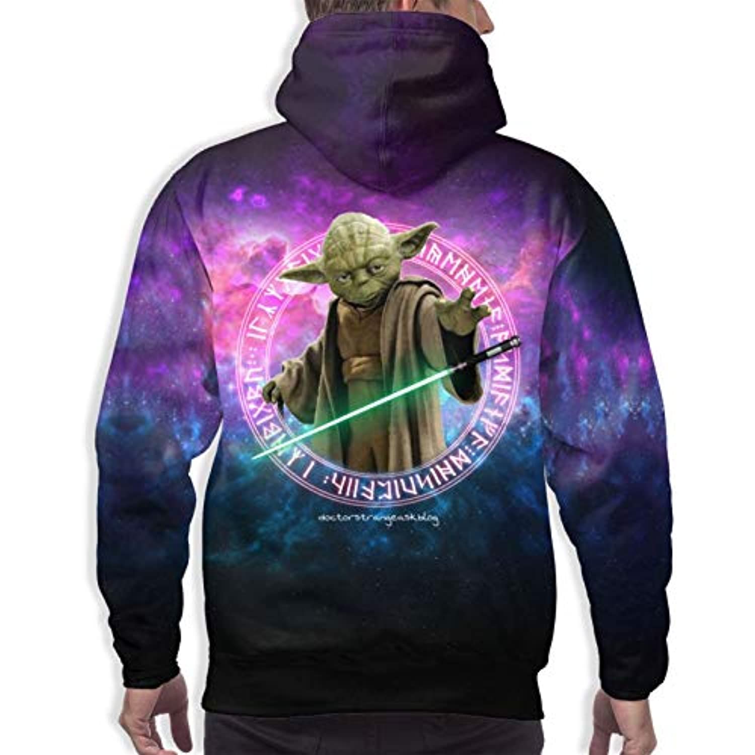 Star Wars Hoodies - Star Wars Jedi Master Yoda 3D Print Purple Hooded Jumper with Pocket - Image 3