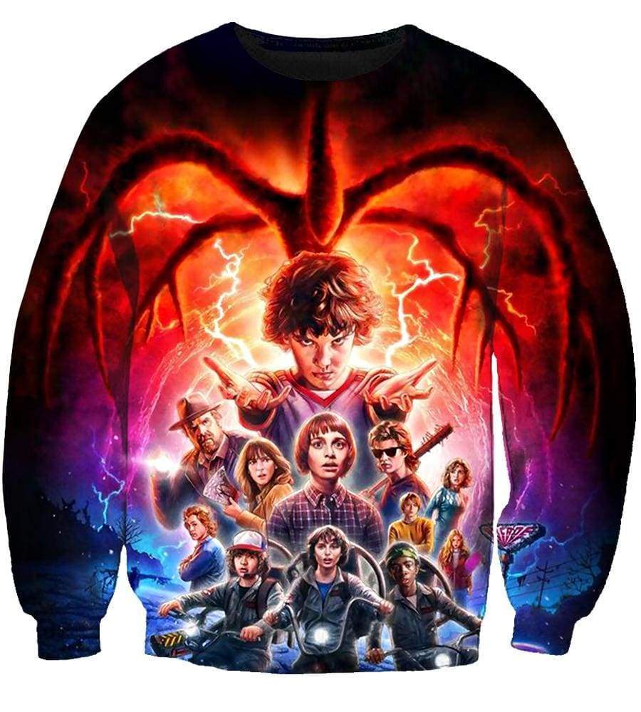 Stranger Things Hoodies - Pullover Red Hoodie - Image 3