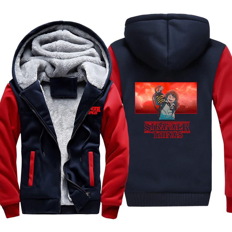 Stranger Things Jackets - Solid Color Stranger Things Super Power The Expendables Icon Fleece Jacket - Image 3