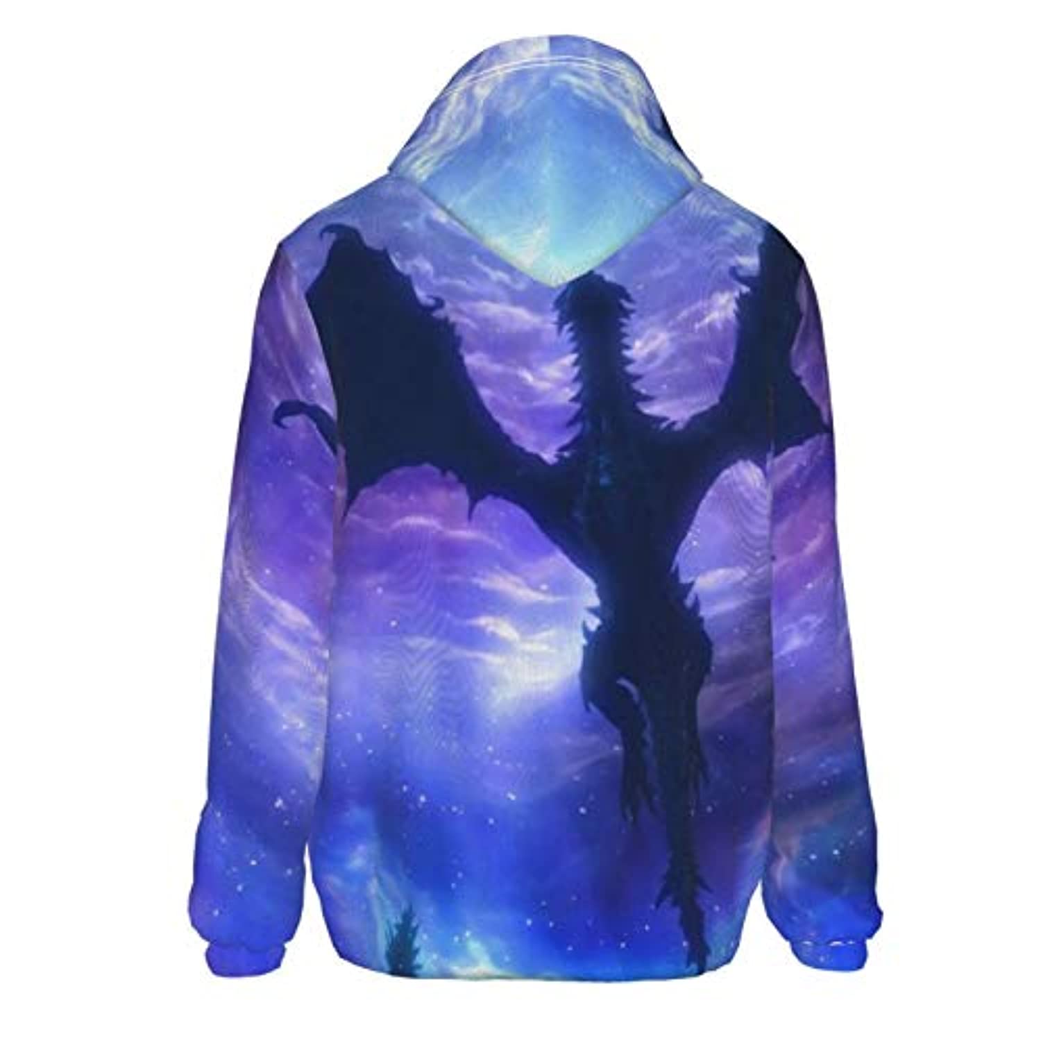 THE ELDER SCROLLS Hoodies - Skyrim Dragon Purple Pullover Drawstring Hoodie with Pocket - Image 5