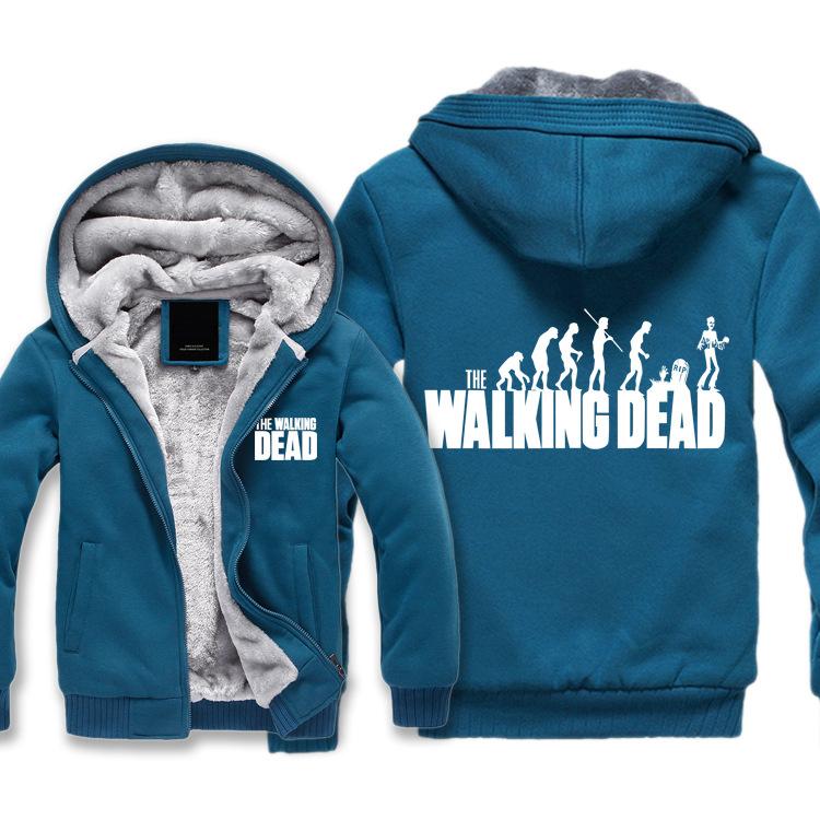 The Walking Dead Jackets - Solid Color The Walking Dead Movie Zombie Evolution Theory Icon Fleece Jacket - Image 4