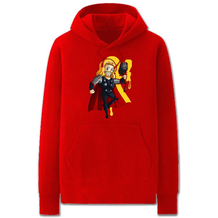 Thor Thor Hoodies - Solid Color Thor Thor Cartoon Style Cute Fleece Hoodie - Image 5