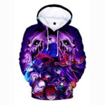 Undertale Hoodie - Sans Skull Purple 3D Print Pullover Drawstring Hoodie