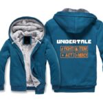 Undertale Jackets - Solid Color Undertale FIGHT ITEM ACT MERCY Super Cool Fleece Jacket