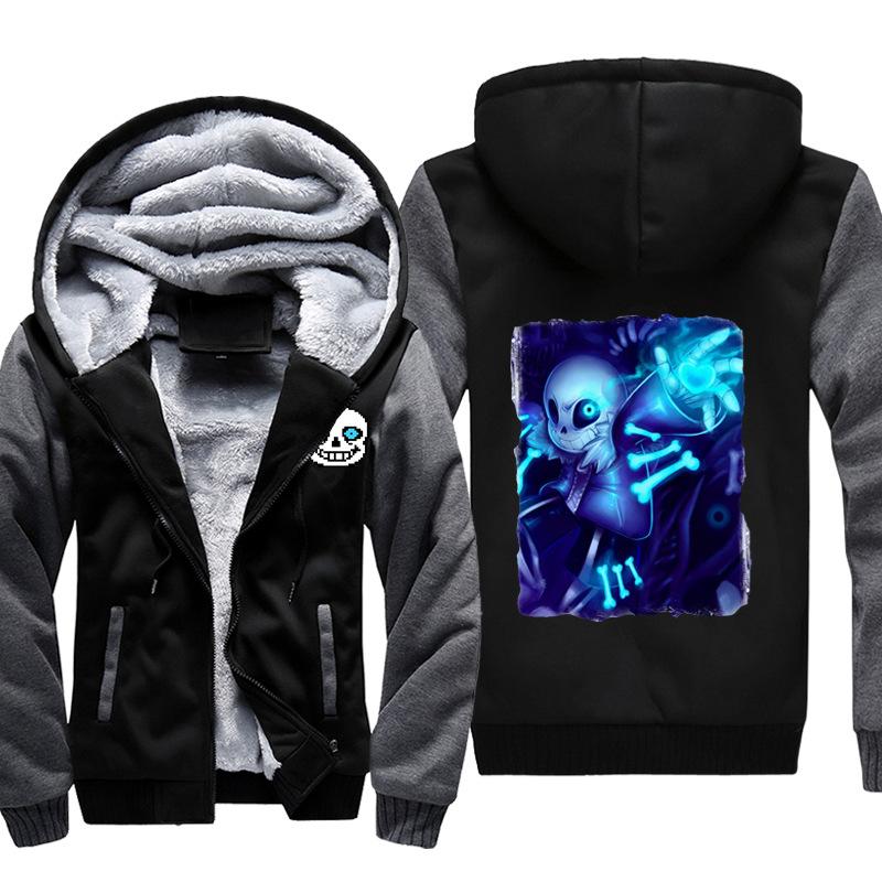 Undertale Jackets - Solid Color Undertale Throw The Bone Super Cool Fleece Jacket - Image 5