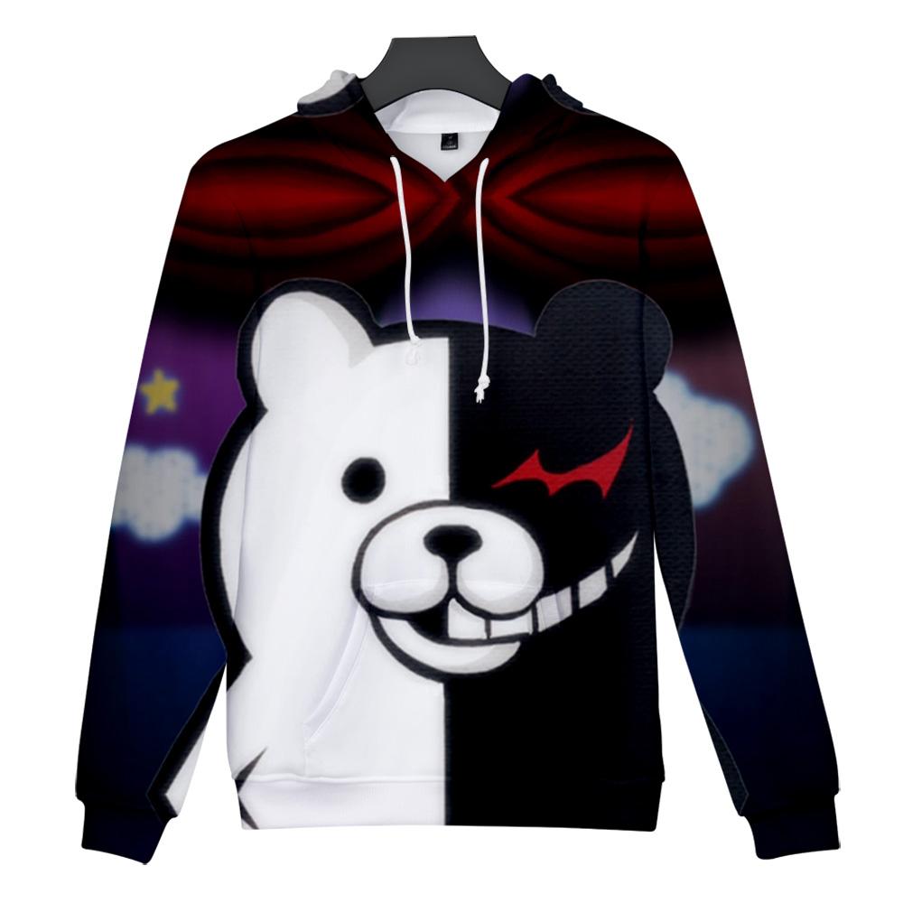 Unisex Colorful 3D Printed Monokuma Harajuku Hoodies - Image 3