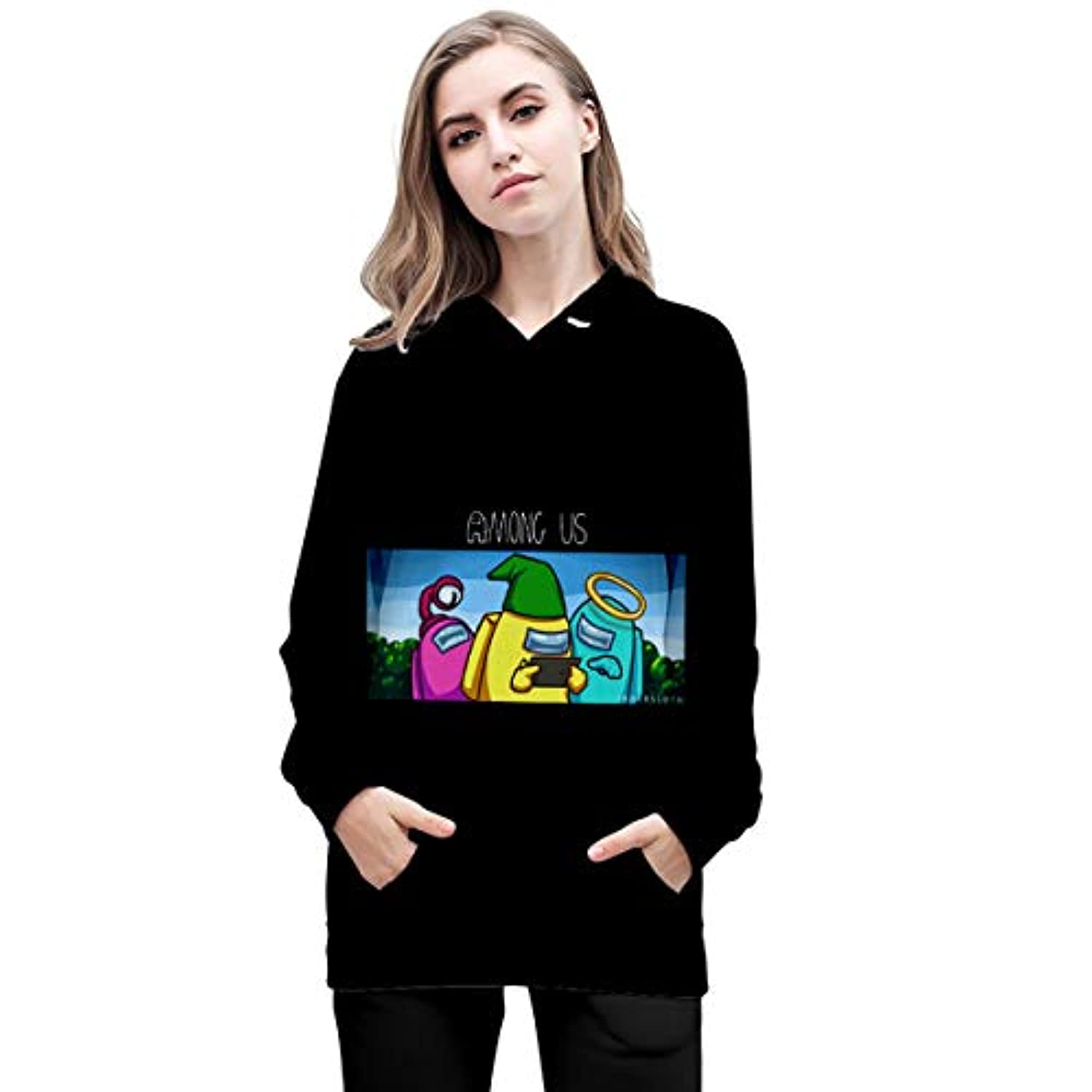 Video Game Among Us Hoodie - 3D Print Black Drawstring Pullover Hoodie - Image 4