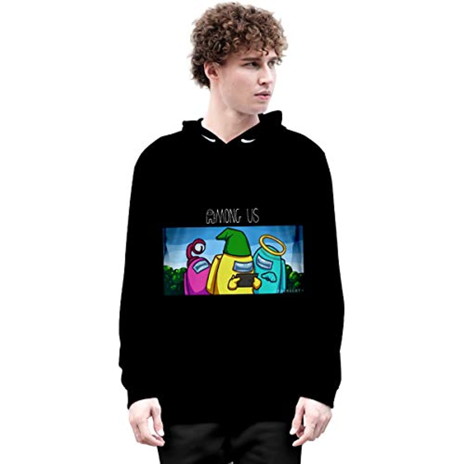 Video Game Among Us Hoodie - 3D Print Black Drawstring Pullover Hoodie - Image 6