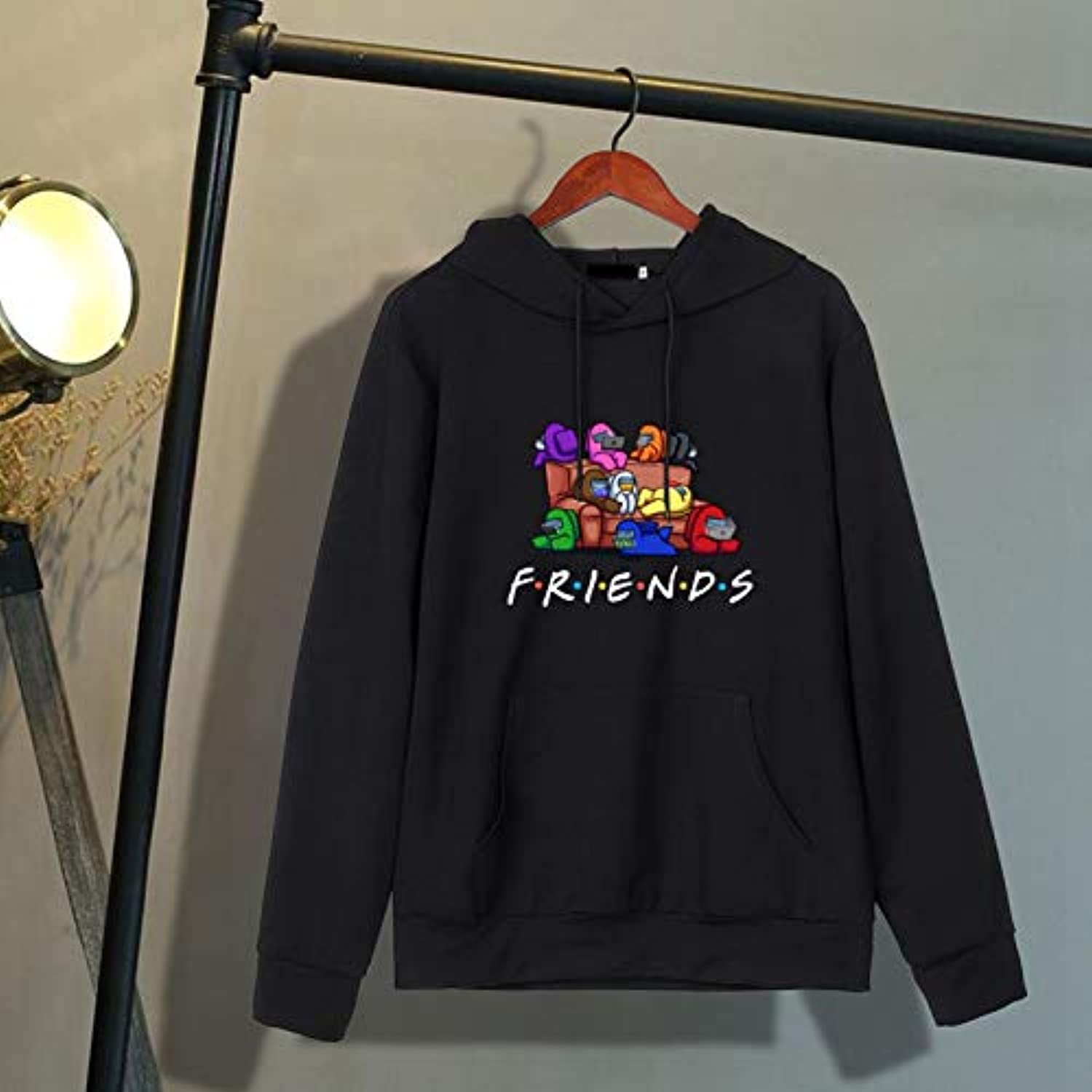 Video Game Among Us Hoodie - 3D Print Black F.R.I.E.N.D.S Drawstring Pullover Hoodie - Image 4