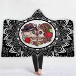 Vintage Sugar Skull Couple Hooded Blanket - Cut Skull Blanket