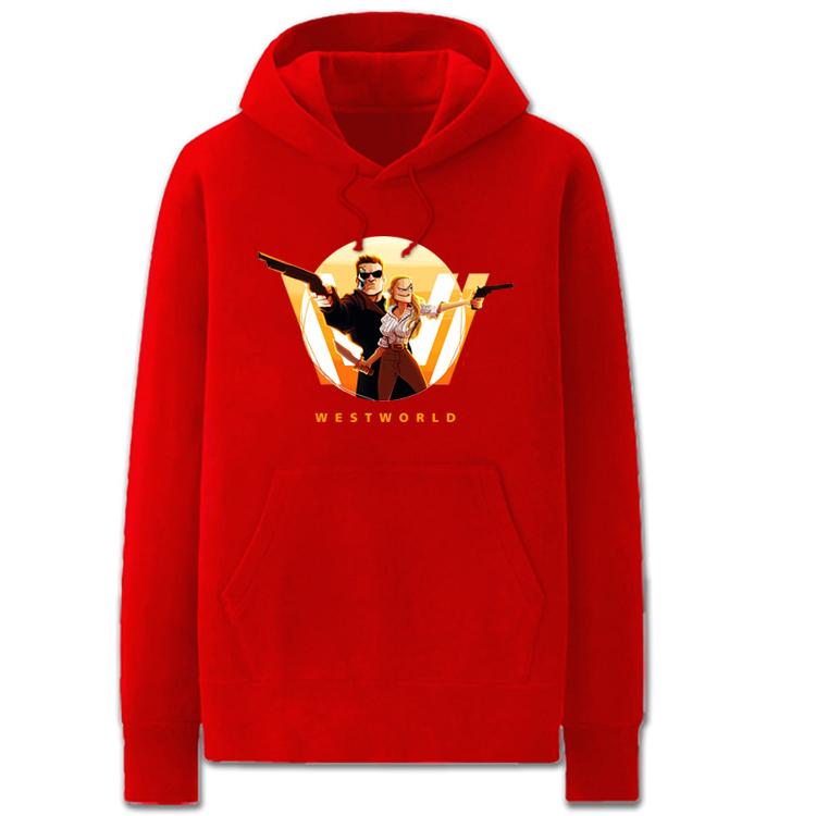 Westworld Hoodies - Solid Color Terminator Schwarzenegger Fleece Hoodie - Image 4