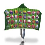 World Cup Footy Hooded Blanket - Green Blanket